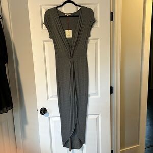 New with tags size M Rolla Coster grey knot/crossover high low dress